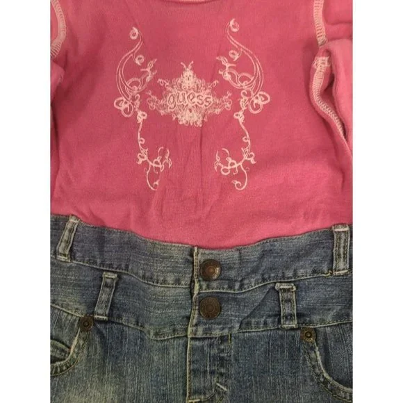 GUESS Jeans Toddler Baby Girls Dress Size 2T Pink - Picture 4 of 9
